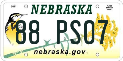 NE license plate 88PS07