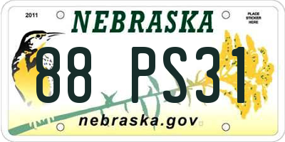 NE license plate 88PS31