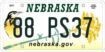 NE license plate 88PS37