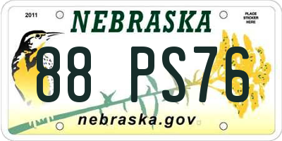 NE license plate 88PS76