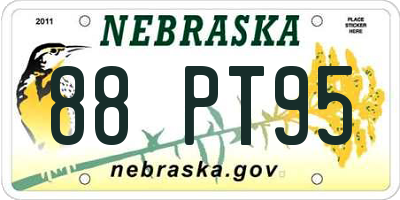 NE license plate 88PT95