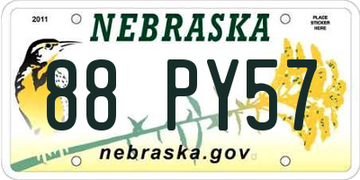 NE license plate 88PY57