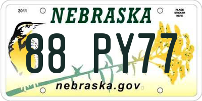 NE license plate 88PY77