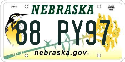 NE license plate 88PY97