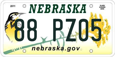 NE license plate 88PZ05