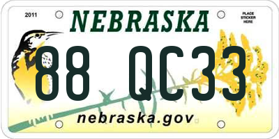 NE license plate 88QC33
