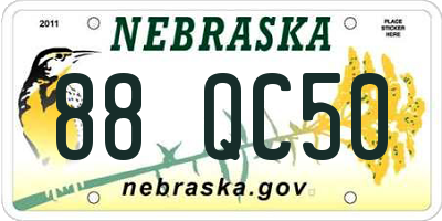NE license plate 88QC50