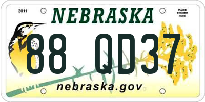 NE license plate 88QD37