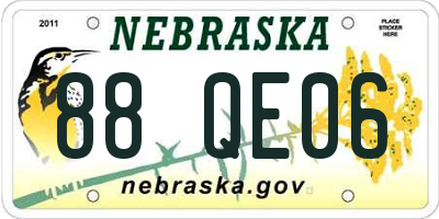 NE license plate 88QE06