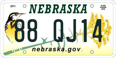 NE license plate 88QJ14