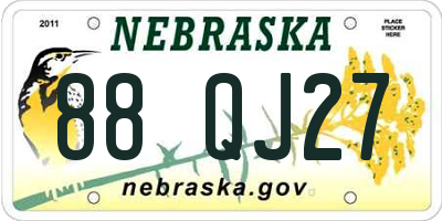 NE license plate 88QJ27