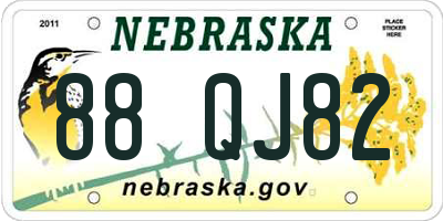 NE license plate 88QJ82