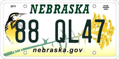 NE license plate 88QL47