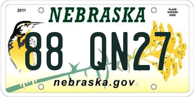 NE license plate 88QN27