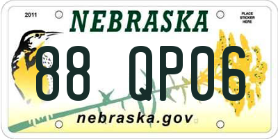 NE license plate 88QP06