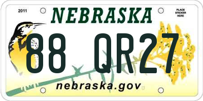 NE license plate 88QR27