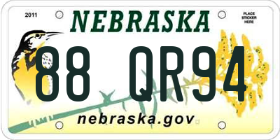 NE license plate 88QR94