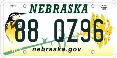 NE license plate 88QZ96