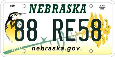 NE license plate 88RE58