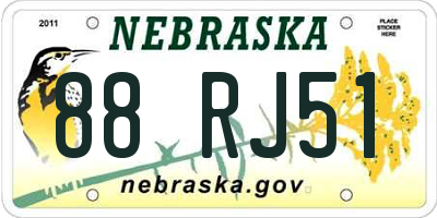 NE license plate 88RJ51