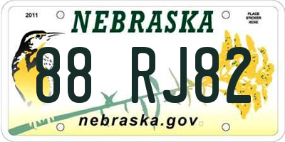 NE license plate 88RJ82