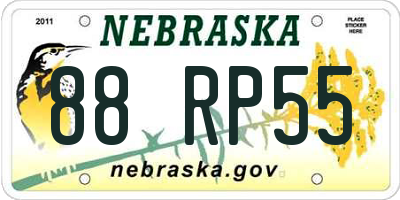 NE license plate 88RP55