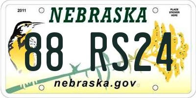 NE license plate 88RS24