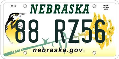 NE license plate 88RZ56