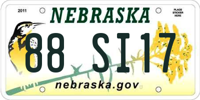 NE license plate 88SI17