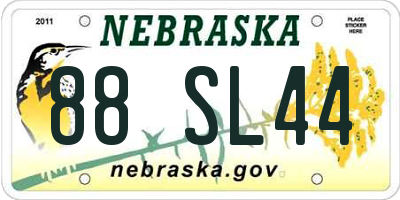 NE license plate 88SL44