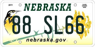 NE license plate 88SL66