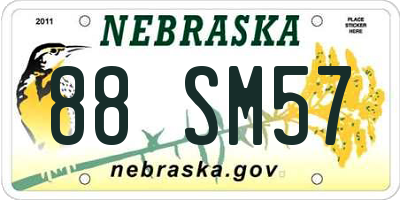 NE license plate 88SM57
