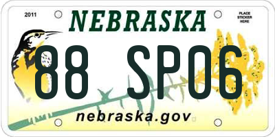 NE license plate 88SP06