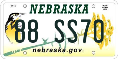NE license plate 88SS70