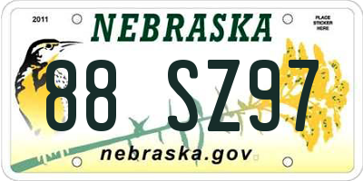 NE license plate 88SZ97