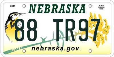 NE license plate 88TR97