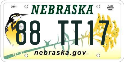 NE license plate 88TT17