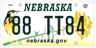 NE license plate 88TT84