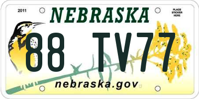 NE license plate 88TV77