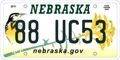 NE license plate 88UC53