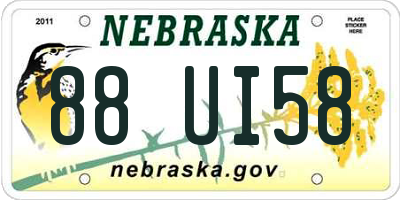 NE license plate 88UI58