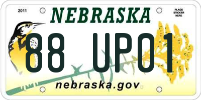 NE license plate 88UP01