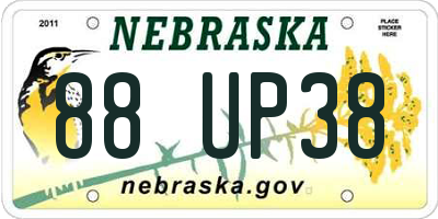 NE license plate 88UP38
