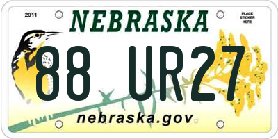 NE license plate 88UR27