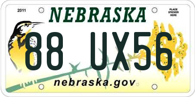 NE license plate 88UX56
