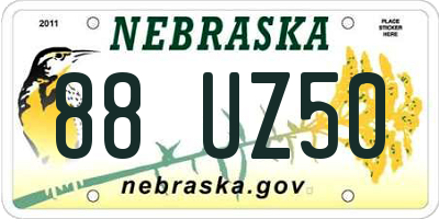 NE license plate 88UZ50