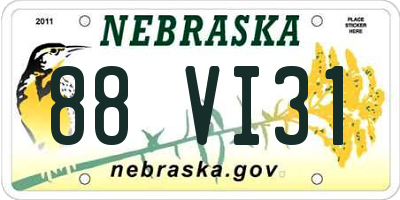 NE license plate 88VI31