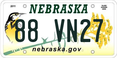 NE license plate 88VN27
