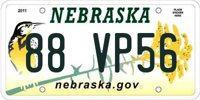 NE license plate 88VP56