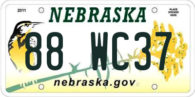 NE license plate 88WC37